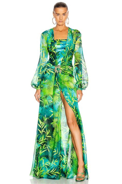 plunging sheer green versace dress|ginger spice versace dress.